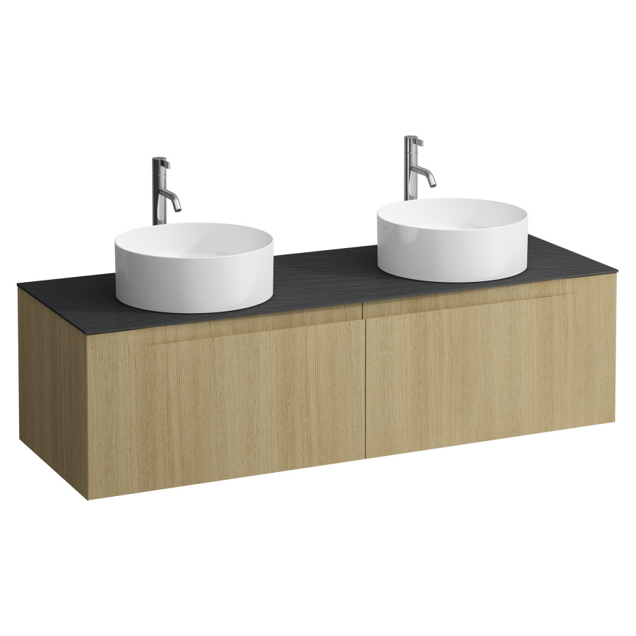 Élément inférieur  ARUN
140.5 x 39 x 50.5
élément de tiroir, 2&nbsp;tiroirs
Ardesia Nera Top
2 découpes
pour lavabo à poser