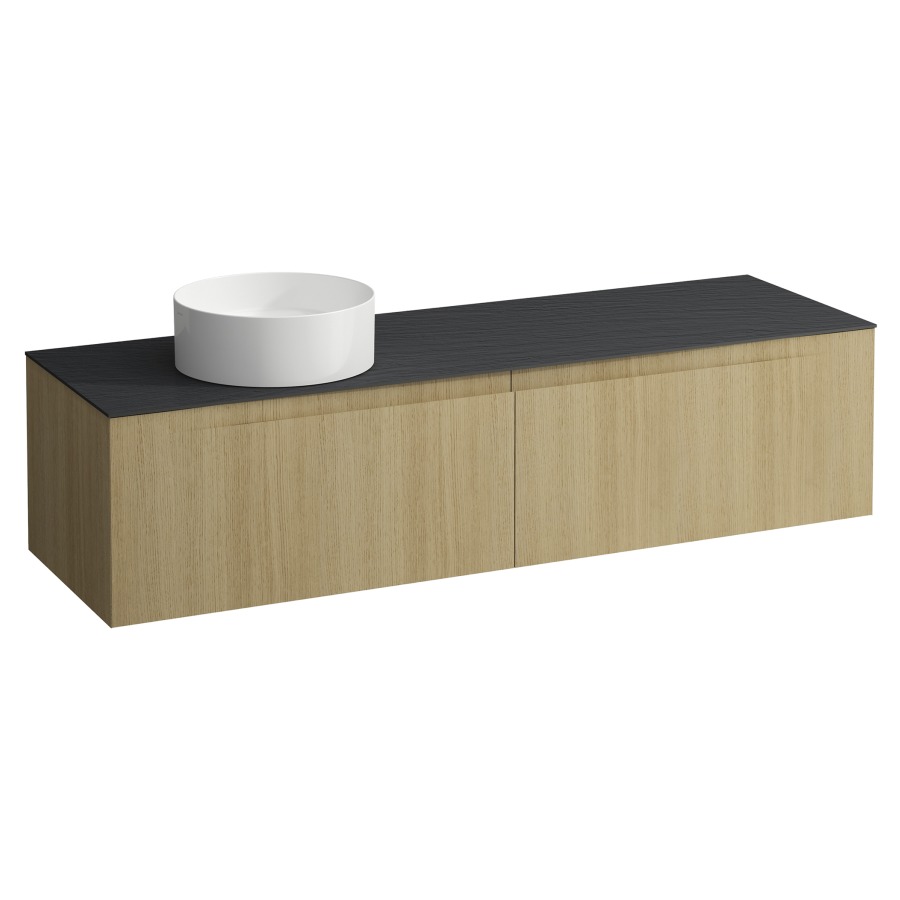 Élément inférieur  ARUN
160.5 x 39 x 50.5
élément de tiroir, 2&nbsp;tiroirs
Ardesia Nera Top
découpe à gauche
pour lavabo à poser