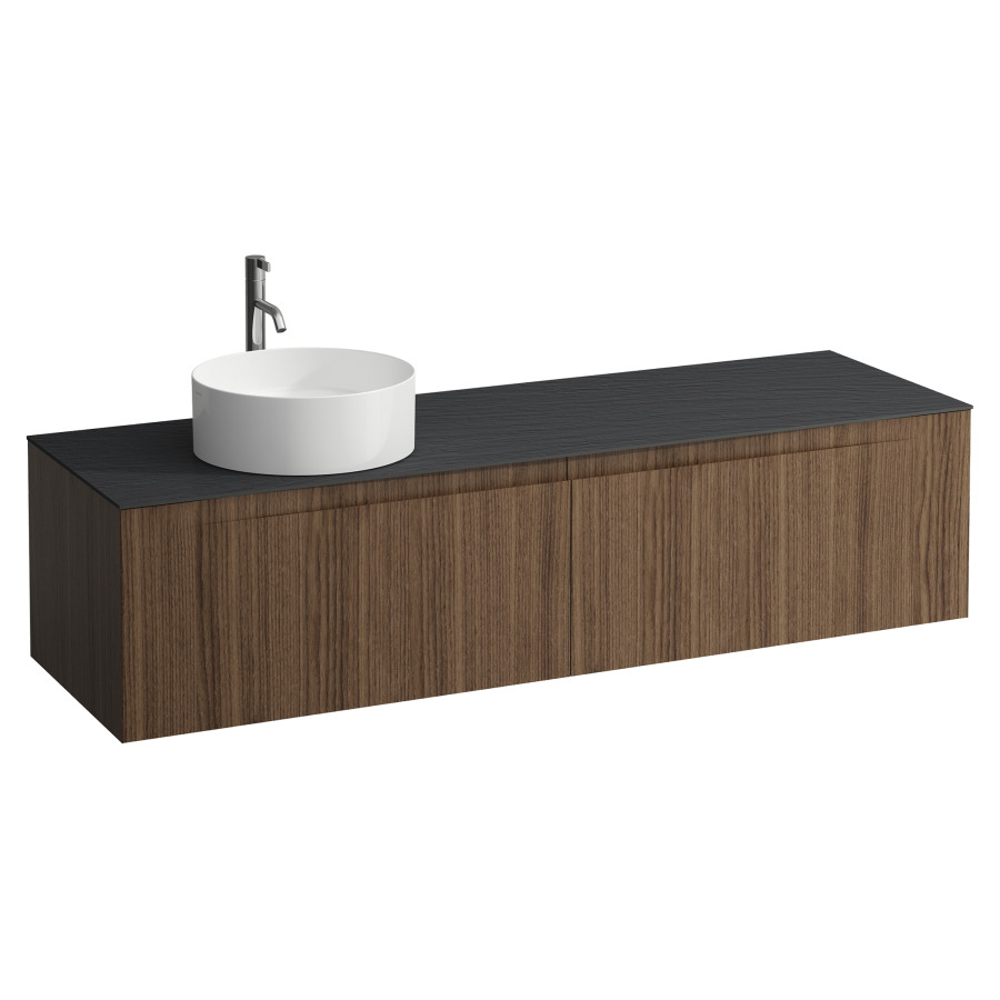 Élément inférieur  ARUN
160.5 x 39 x 50.5
élément de tiroir, 2&nbsp;tiroirs
Ardesia Nera Top
découpe à gauche
pour lavabo à poser