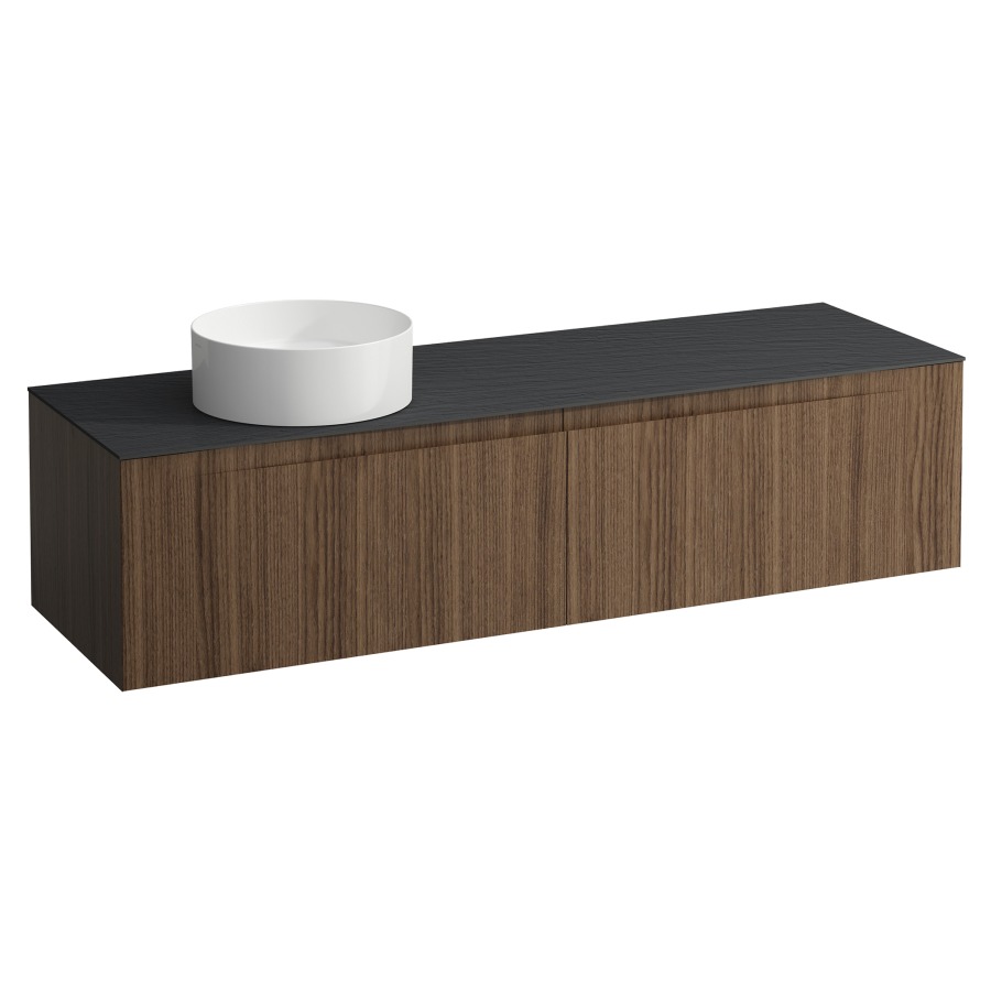 Élément inférieur  ARUN
160.5 x 39 x 50.5
élément de tiroir, 2&nbsp;tiroirs
Ardesia Nera Top
découpe à gauche
pour lavabo à poser
