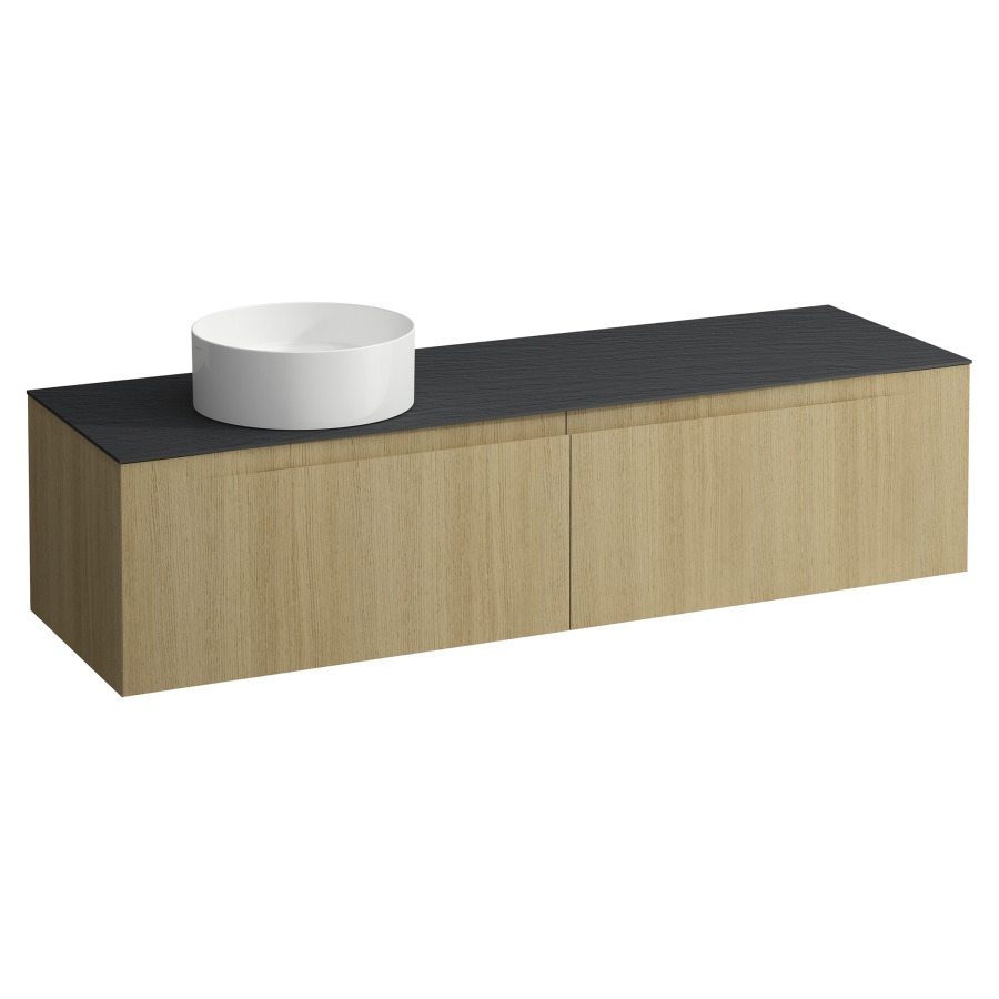 Élément inférieur  ARUN
160.5 x 39 x 50.5
élément de tiroir, 2&nbsp;tiroirs
Ardesia Nera Top
découpe à gauche
pour lavabo à poser