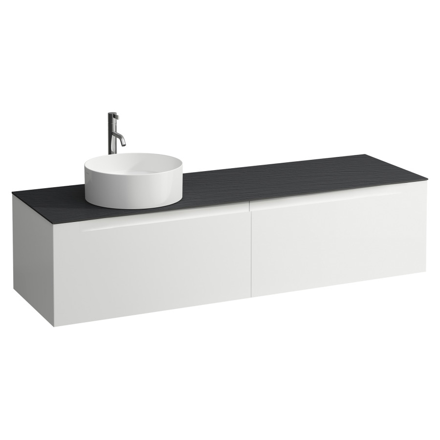 Élément inférieur  ARUN
160.5 x 39 x 50.5
élément de tiroir, 2&nbsp;tiroirs
Ardesia Nera Top
découpe à gauche
pour lavabo à poser
