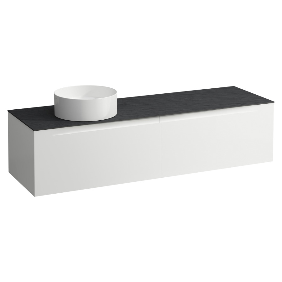 Élément inférieur  ARUN
160.5 x 39 x 50.5
élément de tiroir, 2&nbsp;tiroirs
Ardesia Nera Top
découpe à gauche
pour lavabo à poser