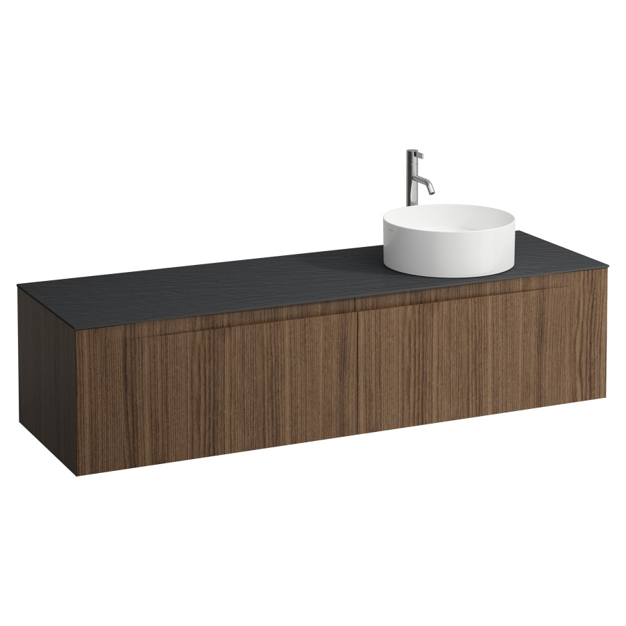 Élément inférieur  ARUN
160.5 x 39 x 50.5
élément de tiroir, 2&nbsp;tiroirs
Ardesia Nera Top
découpe à droite
pour lavabo à poser