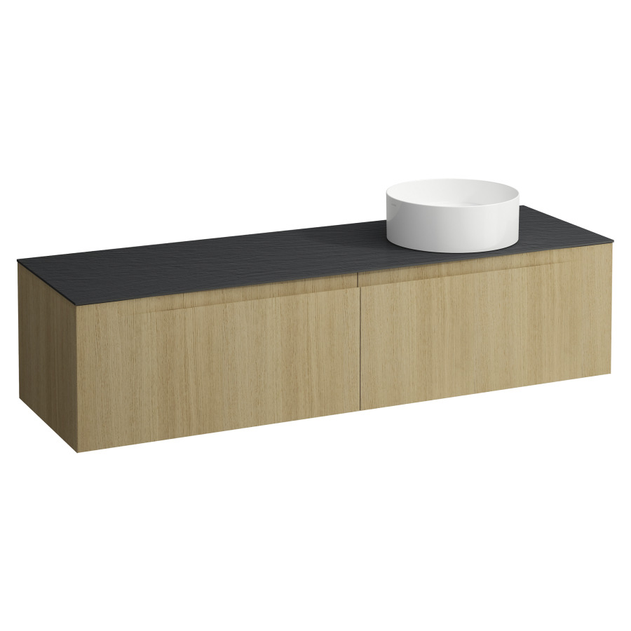 Élément inférieur  ARUN
160.5 x 39 x 50.5
élément de tiroir, 2&nbsp;tiroirs
Ardesia Nera Top
découpe à droite
pour lavabo à poser