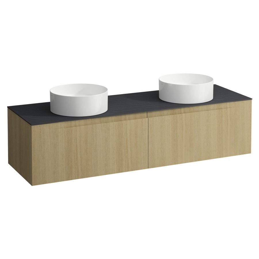 Élément inférieur  ARUN
160.5 x 39 x 50.5
élément de tiroir, 2&nbsp;tiroirs
Ardesia Nera Top
2 découpes
pour lavabo à poser
