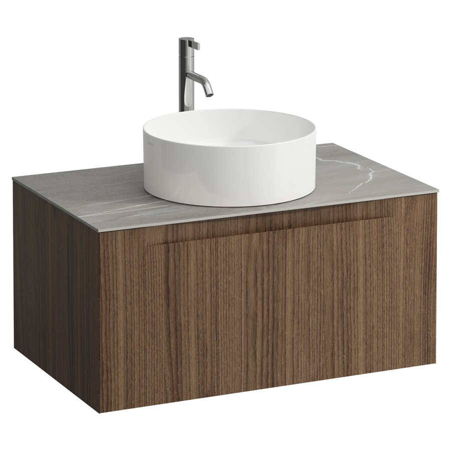 Élément inférieur  ARUN
80.5 x 39 x 50.5
élément de tiroir, 1&nbsp;tiroir
Piasentina Grigio Top
découpe au centre
pour lavabo à poser