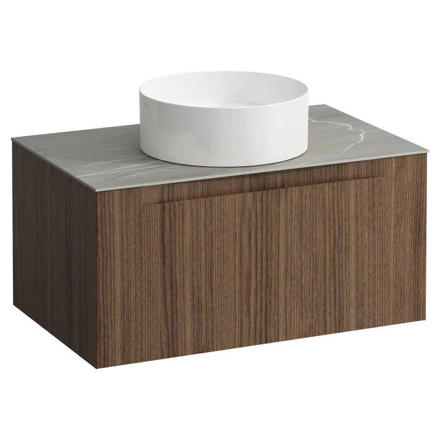 Élément inférieur  ARUN
80.5 x 39 x 50.5
élément de tiroir, 1&nbsp;tiroir
Piasentina Grigio Top
découpe au centre
pour lavabo à poser