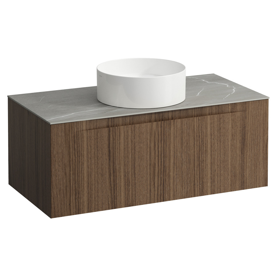 Élément inférieur  ARUN
100.5 x 39 x 50.5
élément de tiroir, 1&nbsp;tiroir
Piasentina Grigio Top
découpe au centre
pour lavabo à poser
