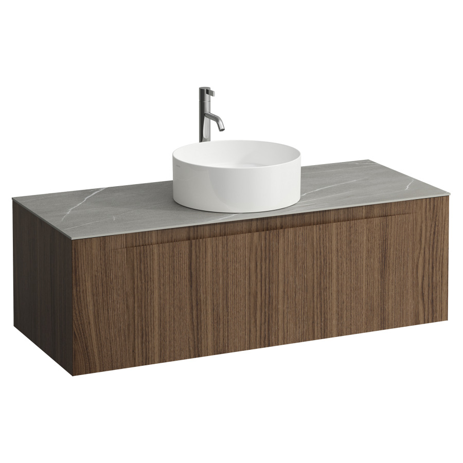Élément inférieur  ARUN
120.5 x 39 x 50.5
élément de tiroir, 1&nbsp;tiroir
Piasentina Grigio Top
découpe au centre
pour lavabo à poser