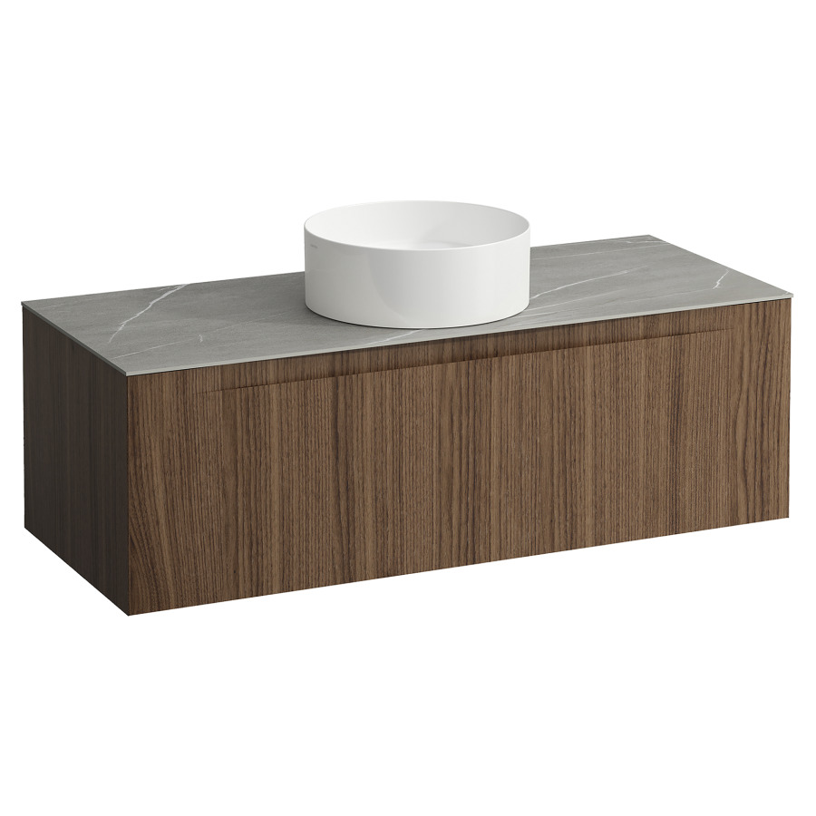Élément inférieur  ARUN
120.5 x 39 x 50.5
élément de tiroir, 1&nbsp;tiroir
Piasentina Grigio Top
découpe au centre
pour lavabo à poser