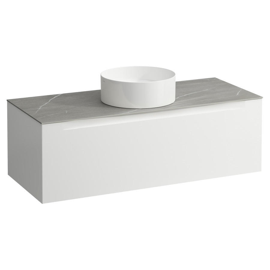 Élément inférieur  ARUN
120.5 x 39 x 50.5
élément de tiroir, 1&nbsp;tiroir
Piasentina Grigio Top
découpe au centre
pour lavabo à poser