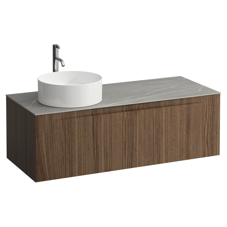 Élément inférieur  ARUN
120.5 x 39 x 50.5
élément de tiroir, 1&nbsp;tiroir
Piasentina Grigio Top
découpe à gauche
pour lavabo à poser