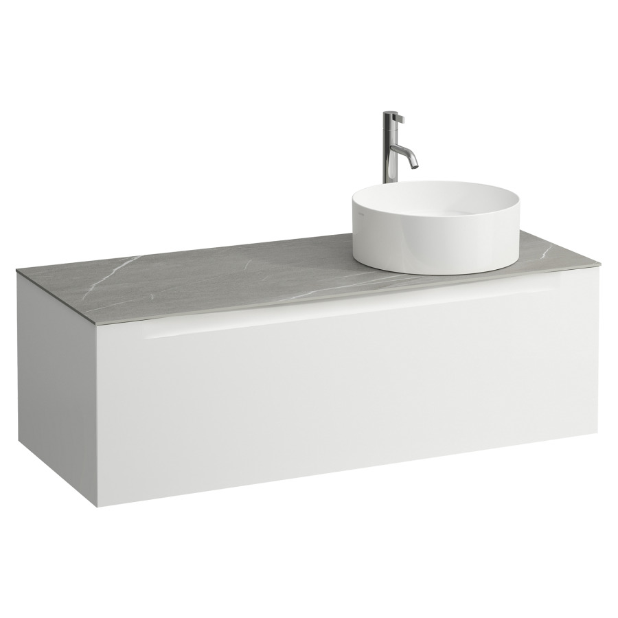 Élément inférieur  ARUN
120.5 x 39 x 50.5
élément de tiroir, 1&nbsp;tiroir
Piasentina Grigio Top
découpe à droite
pour lavabo à poser