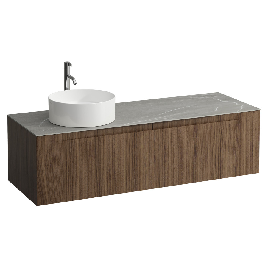 Élément inférieur  ARUN
140.5 x 39 x 50.5
élément de tiroir, 2&nbsp;tiroirs
Piasentina Grigio Top
découpe à gauche
pour lavabo à poser