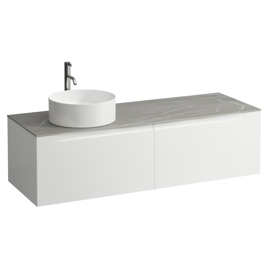 Élément inférieur  ARUN
140.5 x 39 x 50.5
élément de tiroir, 2&nbsp;tiroirs
Piasentina Grigio Top
découpe à gauche
pour lavabo à poser