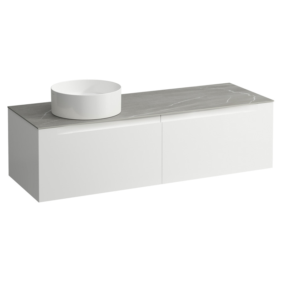 Élément inférieur  ARUN
140.5 x 39 x 50.5
élément de tiroir, 2&nbsp;tiroirs
Piasentina Grigio Top
découpe à gauche
pour lavabo à poser