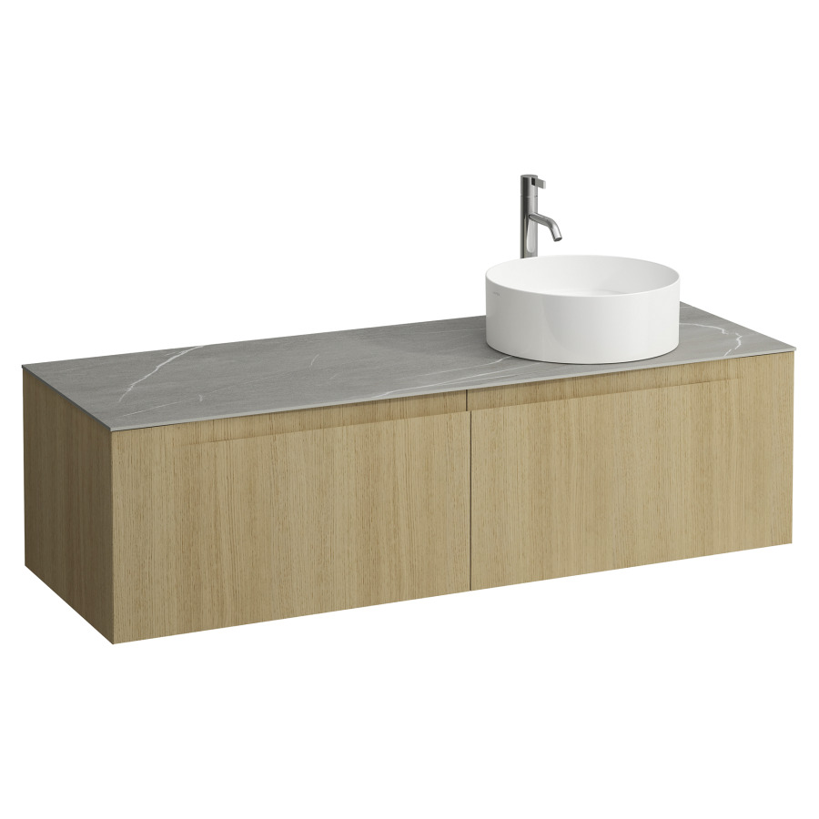 Élément inférieur  ARUN
140.5 x 39 x 50.5
élément de tiroir, 2&nbsp;tiroirs
Piasentina Grigio Top
découpe à droite
pour lavabo à poser