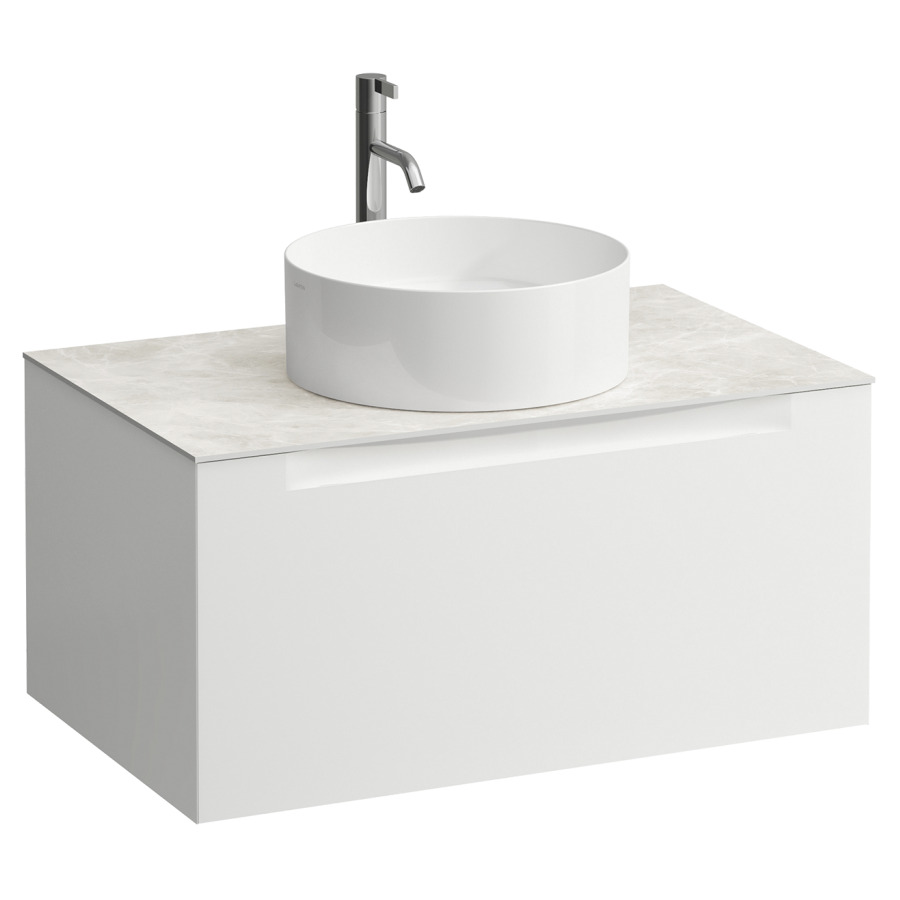 Élément inférieur  ARUN
80.5 x 39 x 50.5
élément de tiroir, 1&nbsp;tiroir
Botticino Crema Top
découpe au centre
pour lavabo à poser