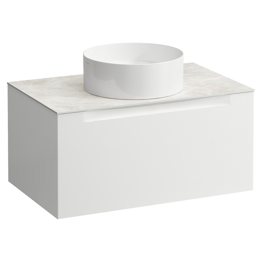 Élément inférieur  ARUN
80.5 x 39 x 50.5
élément de tiroir, 1&nbsp;tiroir
Botticino Crema Top
découpe au centre
pour lavabo à poser
