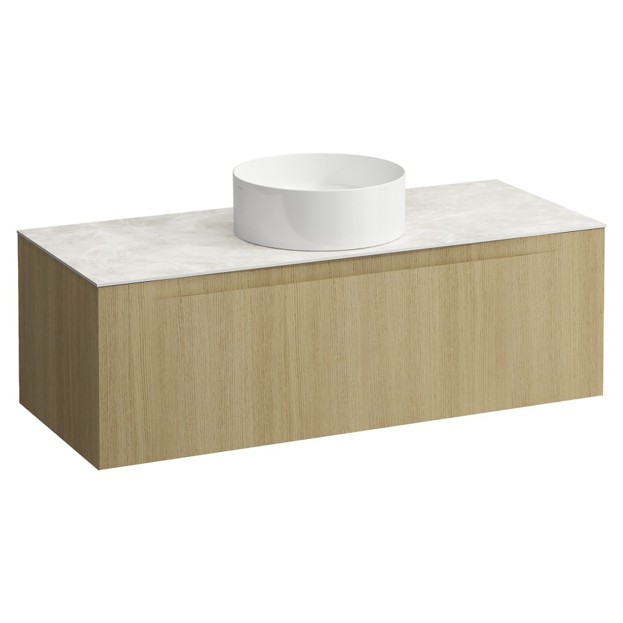 Élément inférieur  ARUN
120.5 x 39 x 50.5
élément de tiroir, 1&nbsp;tiroir
Botticino Crema Top
découpe au centre
pour lavabo à poser
