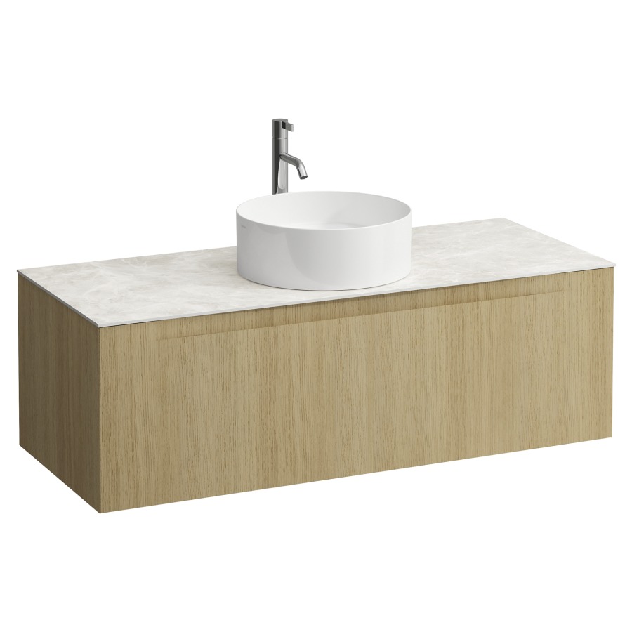 Élément inférieur  ARUN
120.5 x 39 x 50.5
élément de tiroir, 1&nbsp;tiroir
Botticino Crema Top
découpe au centre
pour lavabo à poser