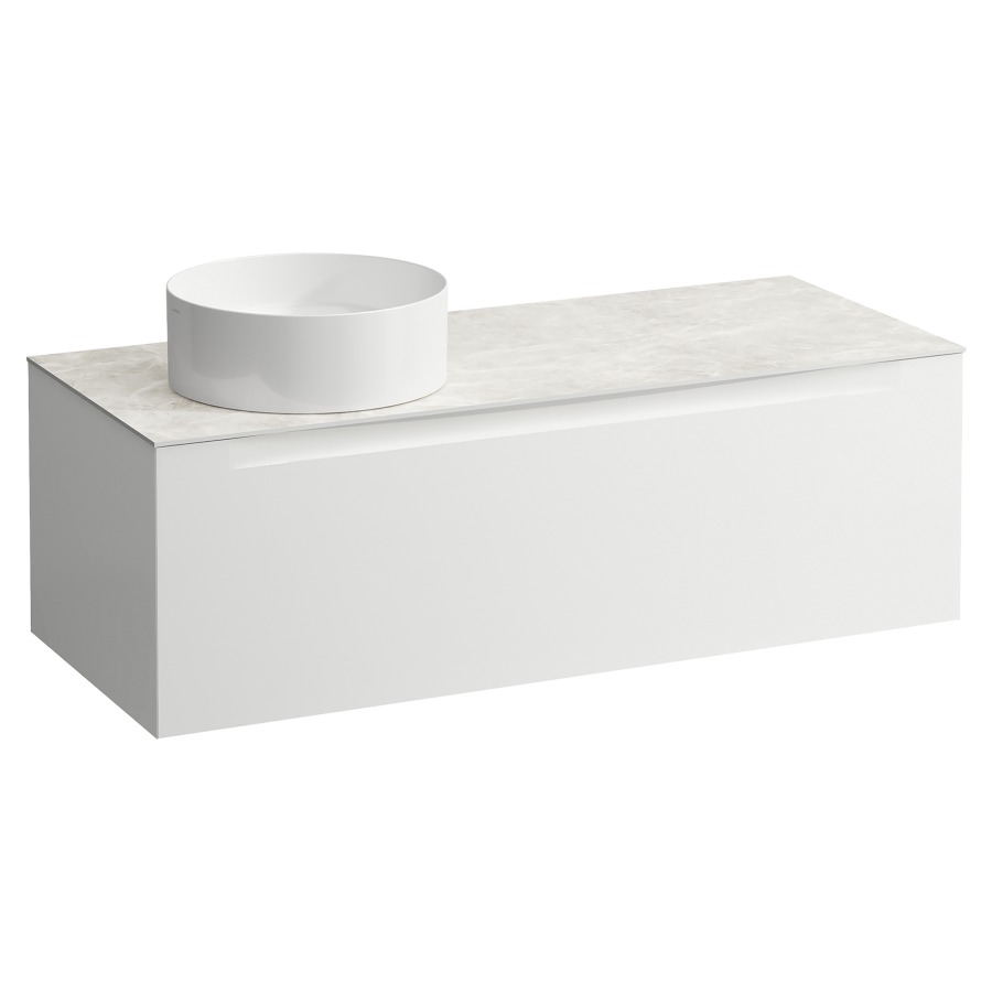 Élément inférieur  ARUN
120.5 x 39 x 50.5
élément de tiroir, 1&nbsp;tiroir
Botticino Crema Top
découpe à gauche
pour lavabo à poser