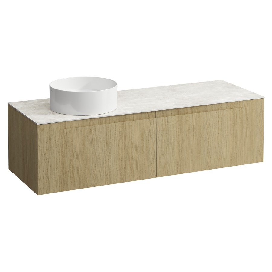 Élément inférieur  ARUN
140.5 x 39 x 50.5
élément de tiroir, 2&nbsp;tiroirs
Botticino Crema Top
découpe à gauche
pour lavabo à poser