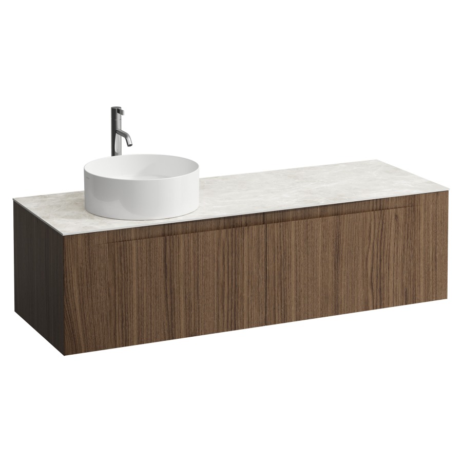 Élément inférieur  ARUN
140.5 x 39 x 50.5
élément de tiroir, 2&nbsp;tiroirs
Botticino Crema Top
découpe à gauche
pour lavabo à poser
