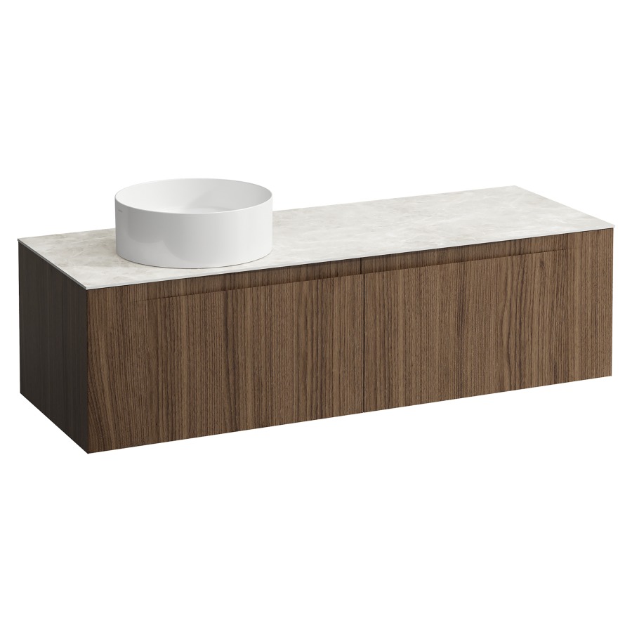 Élément inférieur  ARUN
140.5 x 39 x 50.5
élément de tiroir, 2&nbsp;tiroirs
Botticino Crema Top
découpe à gauche
pour lavabo à poser
