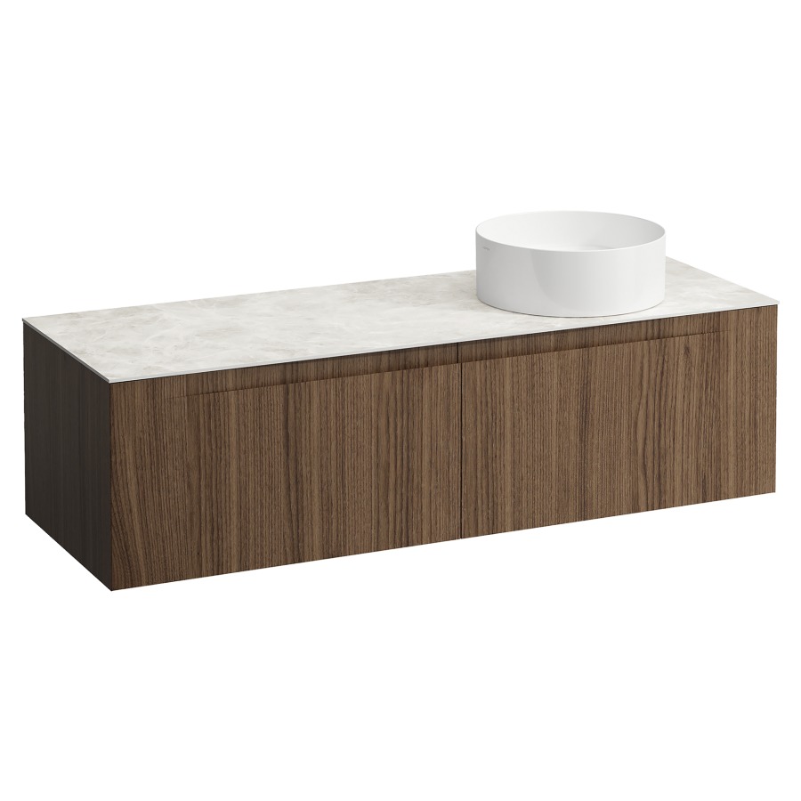 Élément inférieur  ARUN
140.5 x 39 x 50.5
élément de tiroir, 2&nbsp;tiroirs
Botticino Crema Top
découpe à droite
pour lavabo à poser