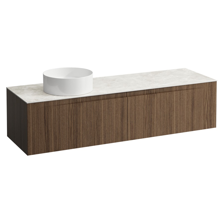Élément inférieur  ARUN
160.5 x 39 x 50.5
élément de tiroir, 2&nbsp;tiroirs
Botticino Crema Top
découpe à gauche
pour lavabo à poser