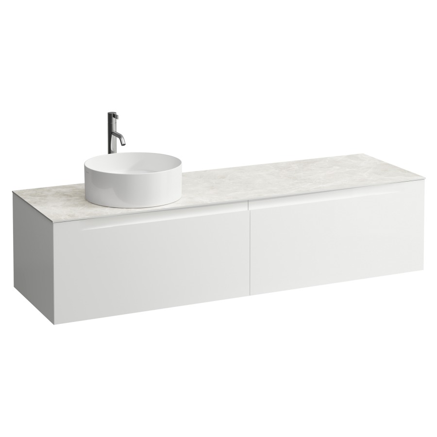 Élément inférieur  ARUN
160.5 x 39 x 50.5
élément de tiroir, 2&nbsp;tiroirs
Botticino Crema Top
découpe à gauche
pour lavabo à poser