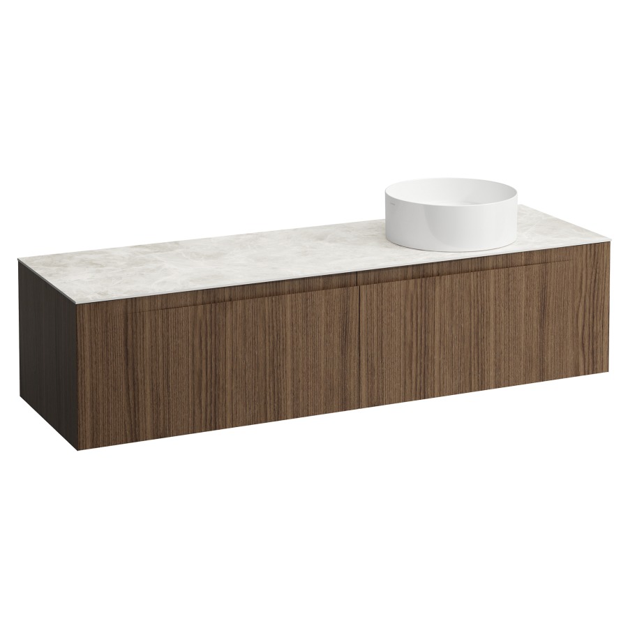 Élément inférieur  ARUN
160.5 x 39 x 50.5
élément de tiroir, 2&nbsp;tiroirs
Botticino Crema Top
découpe à droite
pour lavabo à poser