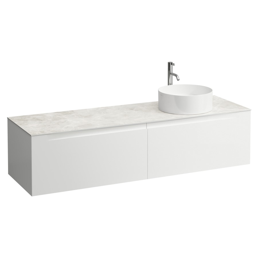 Élément inférieur  ARUN
160.5 x 39 x 50.5
élément de tiroir, 2&nbsp;tiroirs
Botticino Crema Top
découpe à droite
pour lavabo à poser