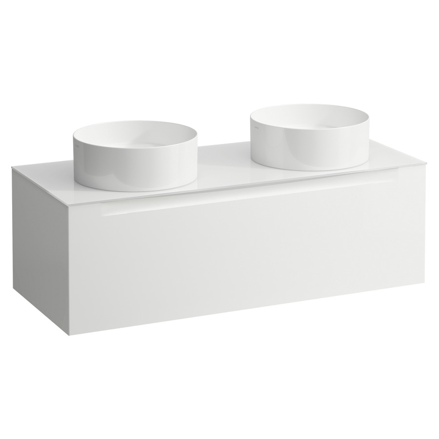 Élément inférieur  ARUN
120.5 x 39 x 50.5
élément de tiroir, 1&nbsp;tiroir
verre top, 2 découpes
pour lavabo à poser