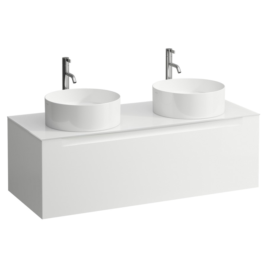Élément inférieur  ARUN
120.5 x 39 x 50.5
élément de tiroir, 1&nbsp;tiroir
verre top, 2 découpes
pour lavabo à poser