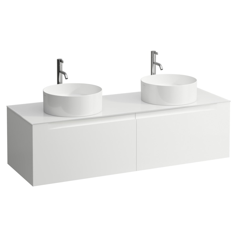 Élément inférieur  ARUN
140.5 x 39 x 50.5
élément de tiroir, 2&nbsp;tiroirs
verre top, 2 découpes
pour lavabo à poser