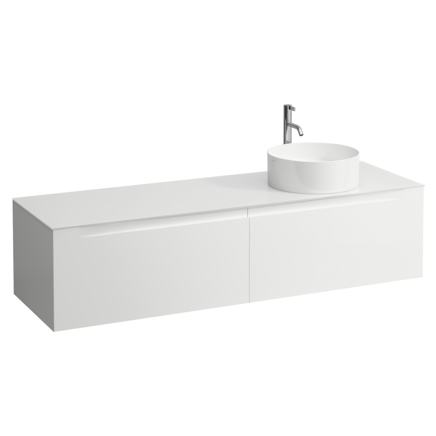 Élément inférieur  ARUN
160.5 x 39 x 50.5
élément de tiroir, 2&nbsp;tiroirs
verre top, découpe à droite
pour lavabo à poser