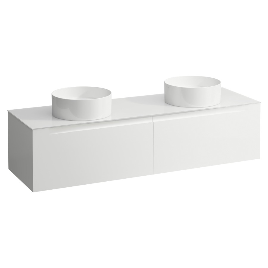 Élément inférieur  ARUN
160.5 x 39 x 50.5
élément de tiroir, 2&nbsp;tiroirs
verre top, 2 découpes
pour lavabo à poser