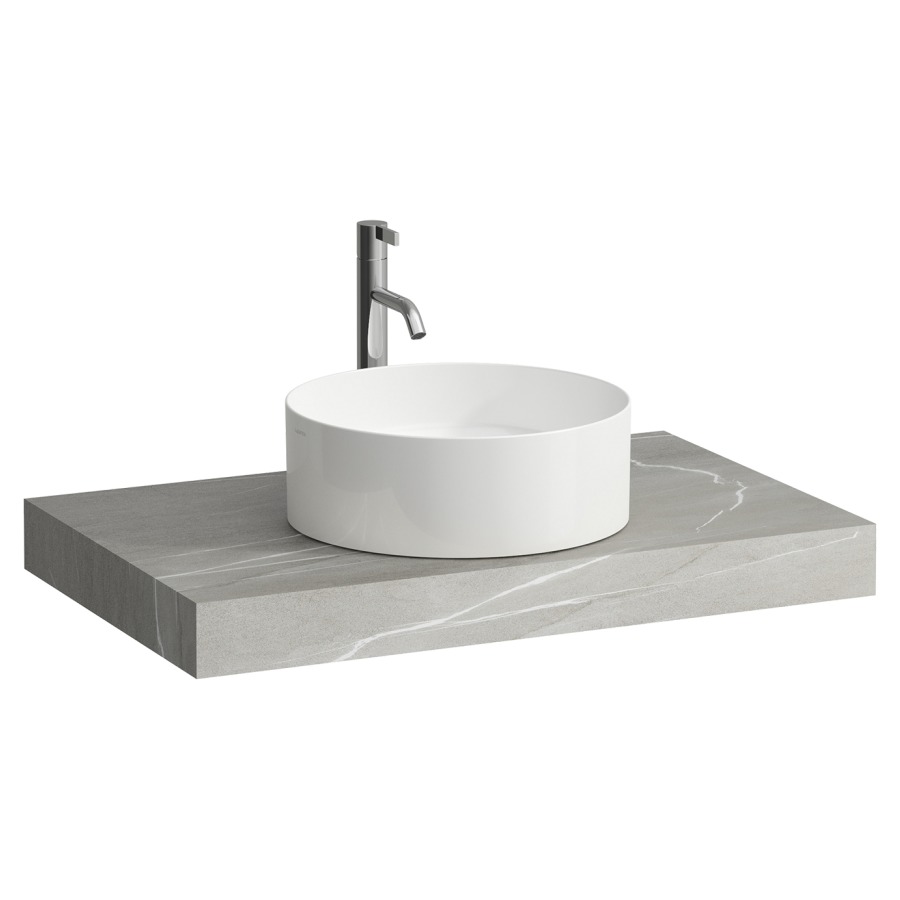 Table de lavabo ARUN
80.5 x 8 x 50.5 cm
découpe au centre
incl. 2 consoles
pour lavabo à poser