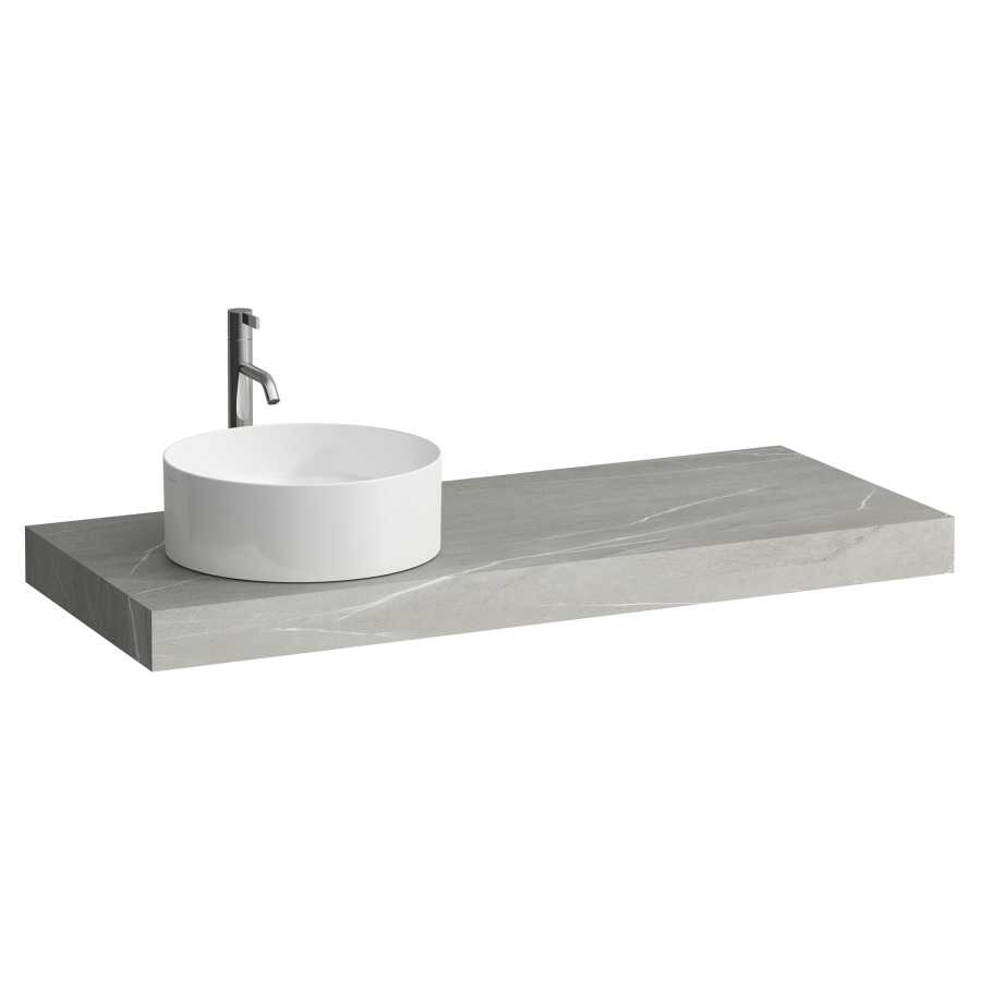 Table de lavabo ARUN
120.5 x 8 x 50.5 cm
découpe a gauche
incl. 2 consoles
pour lavabo à poser