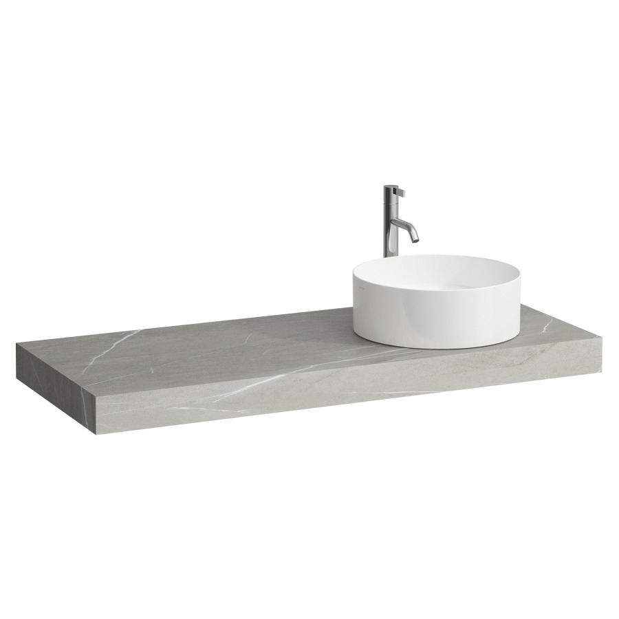 Table de lavabo ARUN
120.5 x 8 x 50.5 cm
découpe a droite
incl. 2 consoles
pour lavabo à poser
