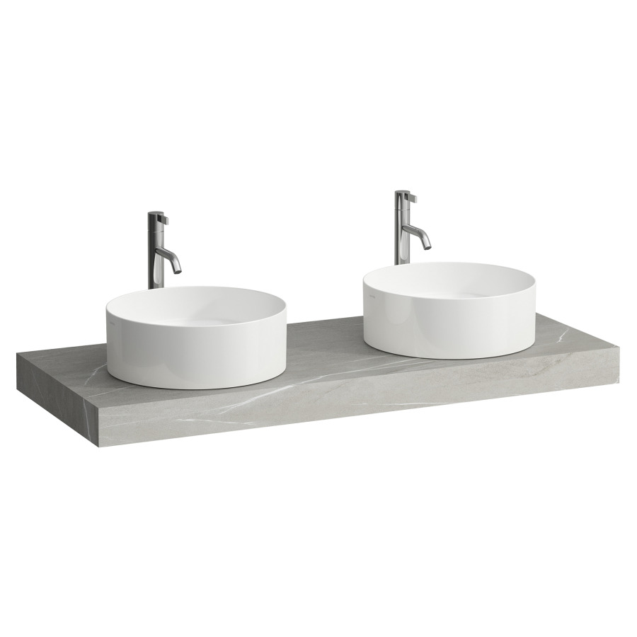Table de lavabo ARUN
120.5 x 8 x 50.5 cm
2 découpes
incl. 2 consoles
pour lavabo à poser