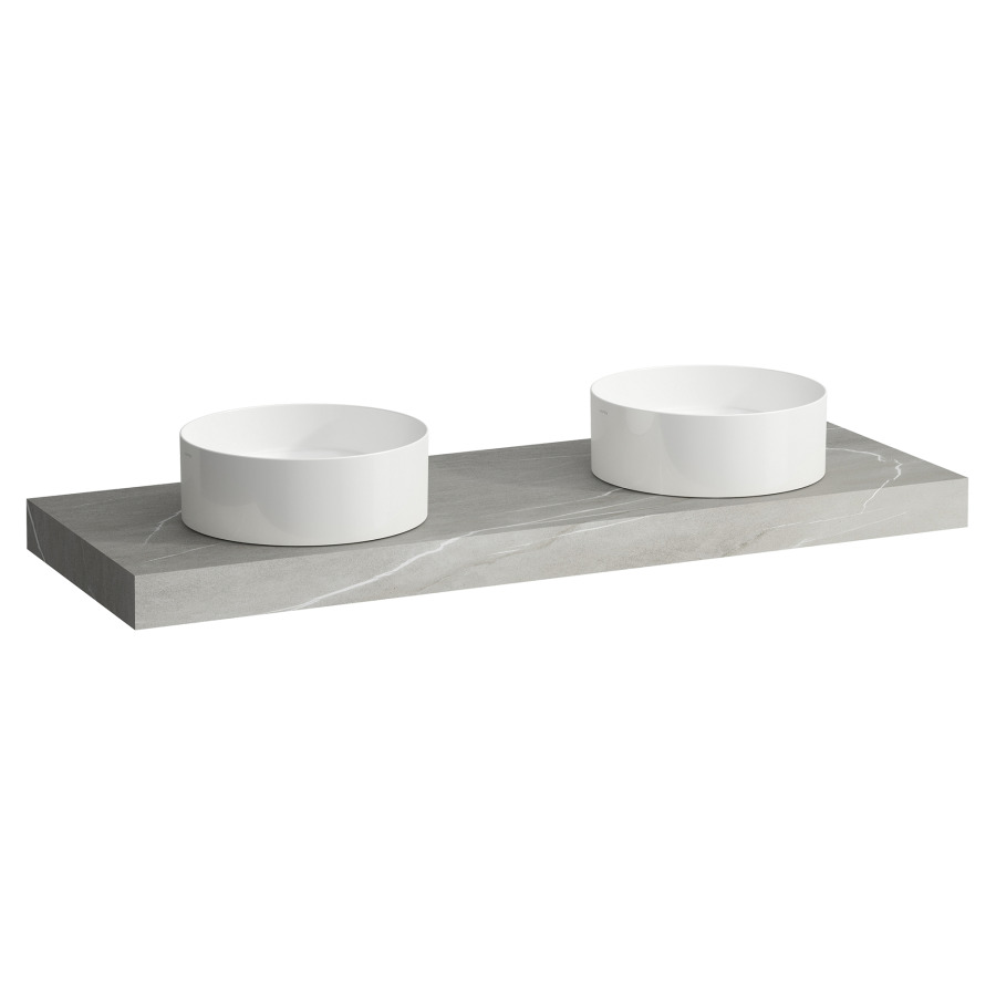 Table de lavabo ARUN
140.5 x 8 x 50.5 cm
2 découpes
incl. 3 consoles
pour lavabo à poser