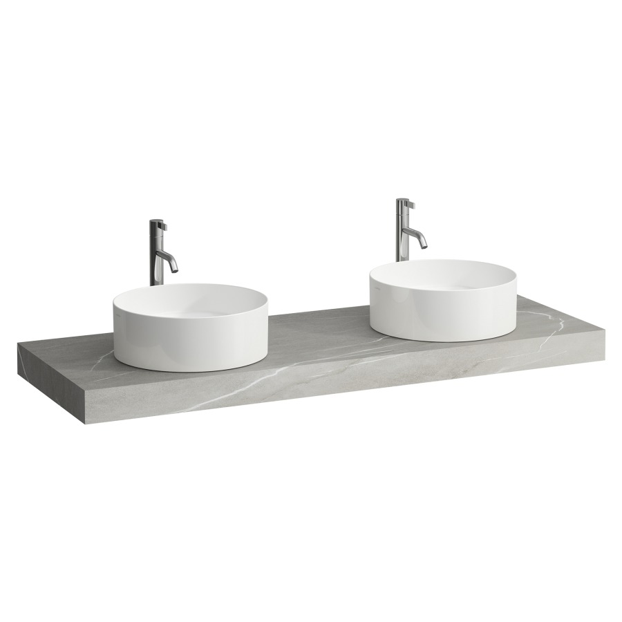 Table de lavabo ARUN
140.5 x 8 x 50.5 cm
2 découpes
incl. 3 consoles
pour lavabo à poser