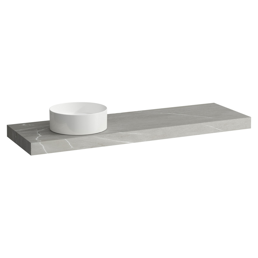 Table de lavabo ARUN
160.5 x 8 x 50.5 cm
découpe a gauche
incl. 3 consoles
pour lavabo à poser