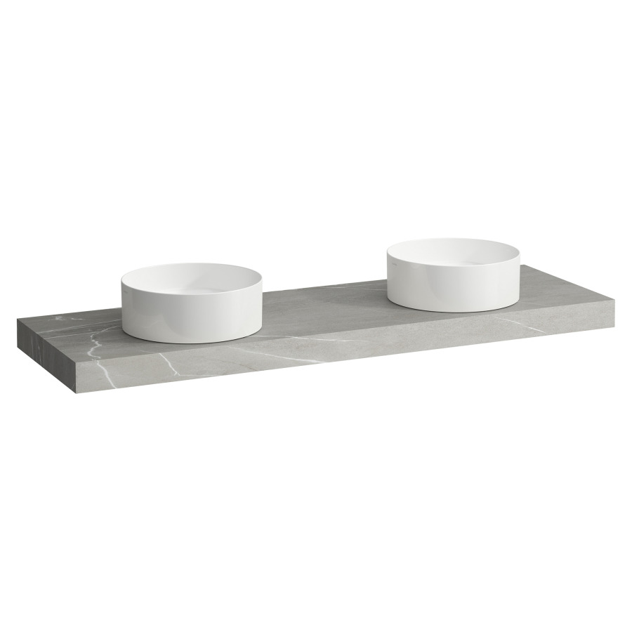 Table de lavabo ARUN
160.5 x 8 x 50.5 cm
2 découpes
incl. 3 consoles
pour lavabo à poser