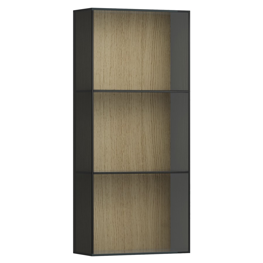 Armoire mi-haute ARUN
17 x 90 x 40 cm
armoire de tablette
2&nbsp;tablettes en verre, 3 niches ouvertes