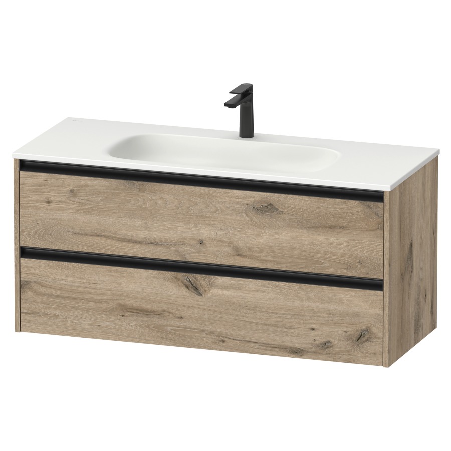 Élément inférieur  Sivida
121 x 55.2 x 48 cm, montage mural
élément de tiroir, 2&nbsp;tiroirs
pour lavabo 102886